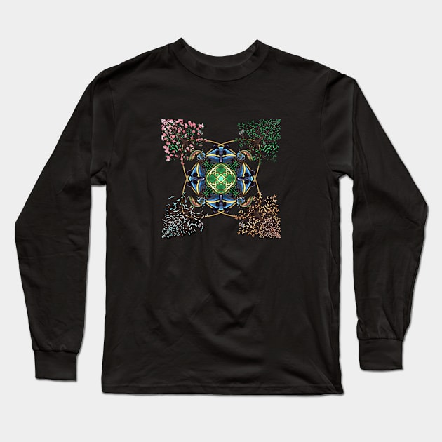 Four Seasons Mandala Long Sleeve T-Shirt by Vidi Studios